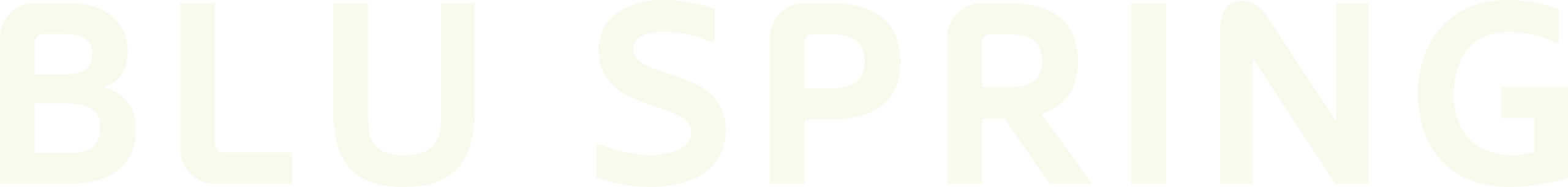Blu Spring Wordmark, wirtten in a soft sans serif with rounded edges in Ivory colour
